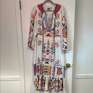 Farm Rio Embroidered Midi Dress